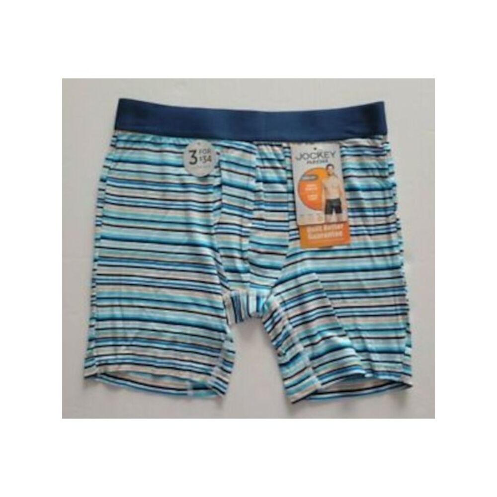 JOCKEY Intimates Blue Striped Boxer Brief Underwear S